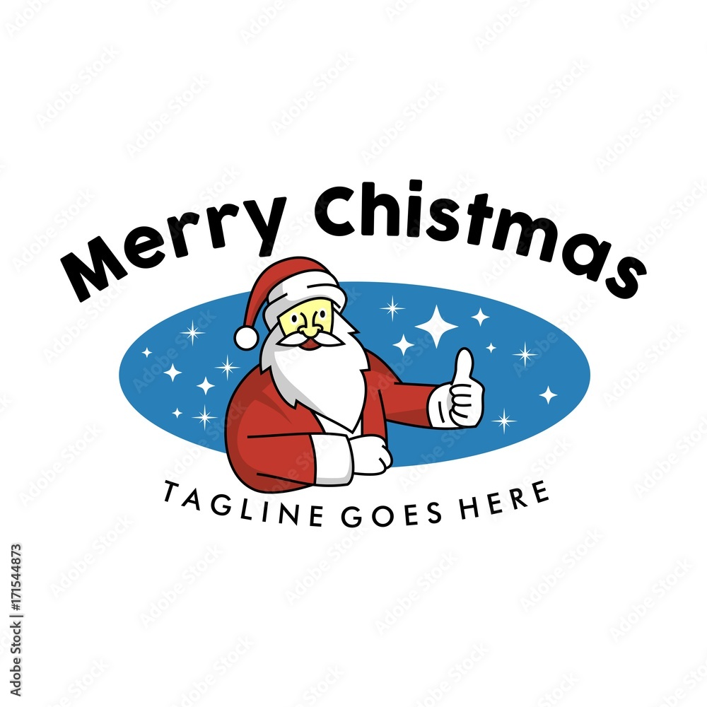 Unique Santaclaus friendly character mascot logo template Unique Santaclaus friendly character mascot logo template