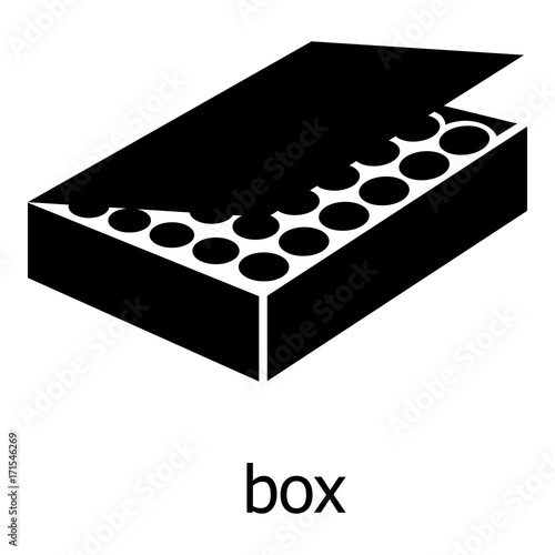 Box icon, simple black style
