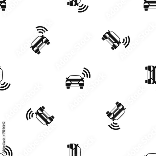 Car with wifi sign pattern seamless black