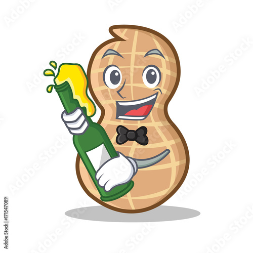 With beer peanut character cartoon style