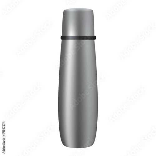 Thermos bottle mockup, realistic style