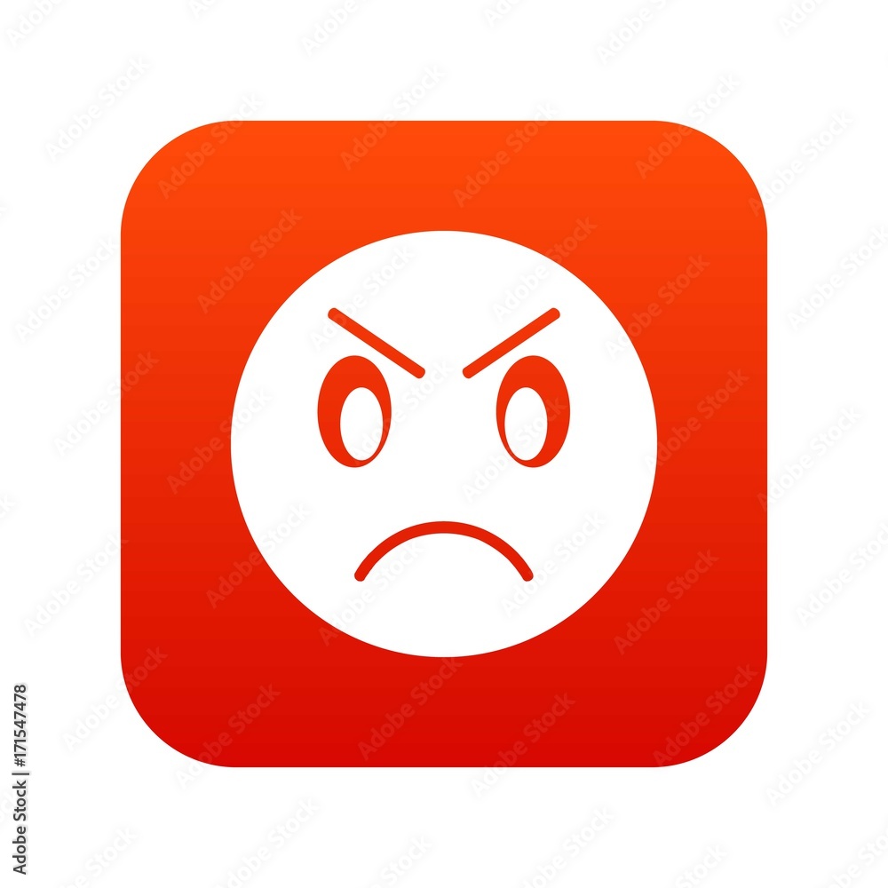Fototapeta premium Annoyed emoticon digital red