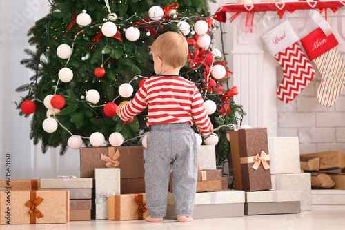 Cute little baby in room de...