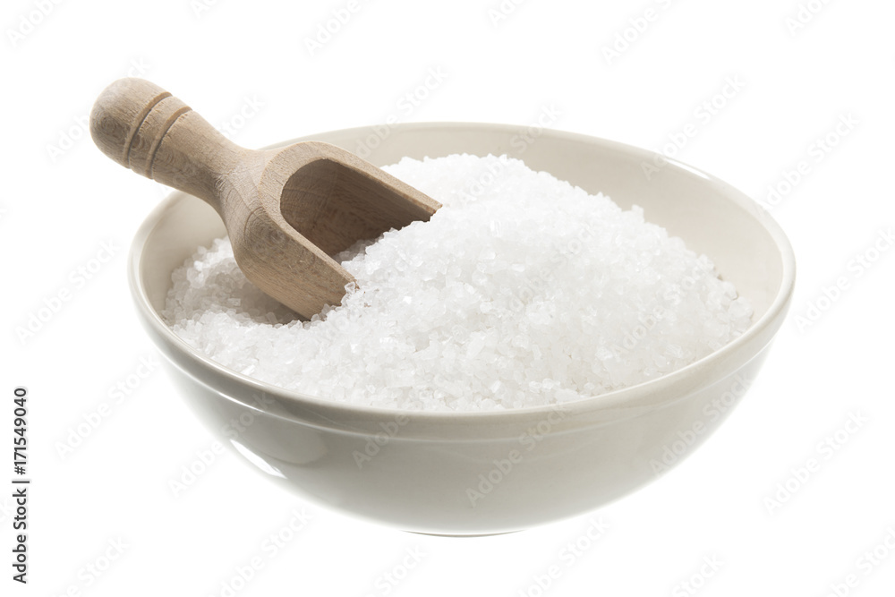 Wooden Spoon in Salt Bowl Isolated
Wooden Spoon in Salt Bowl Isolated