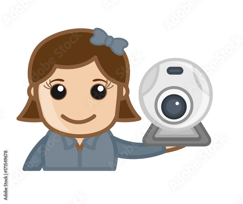 Sales Woman Presenting Web Cam