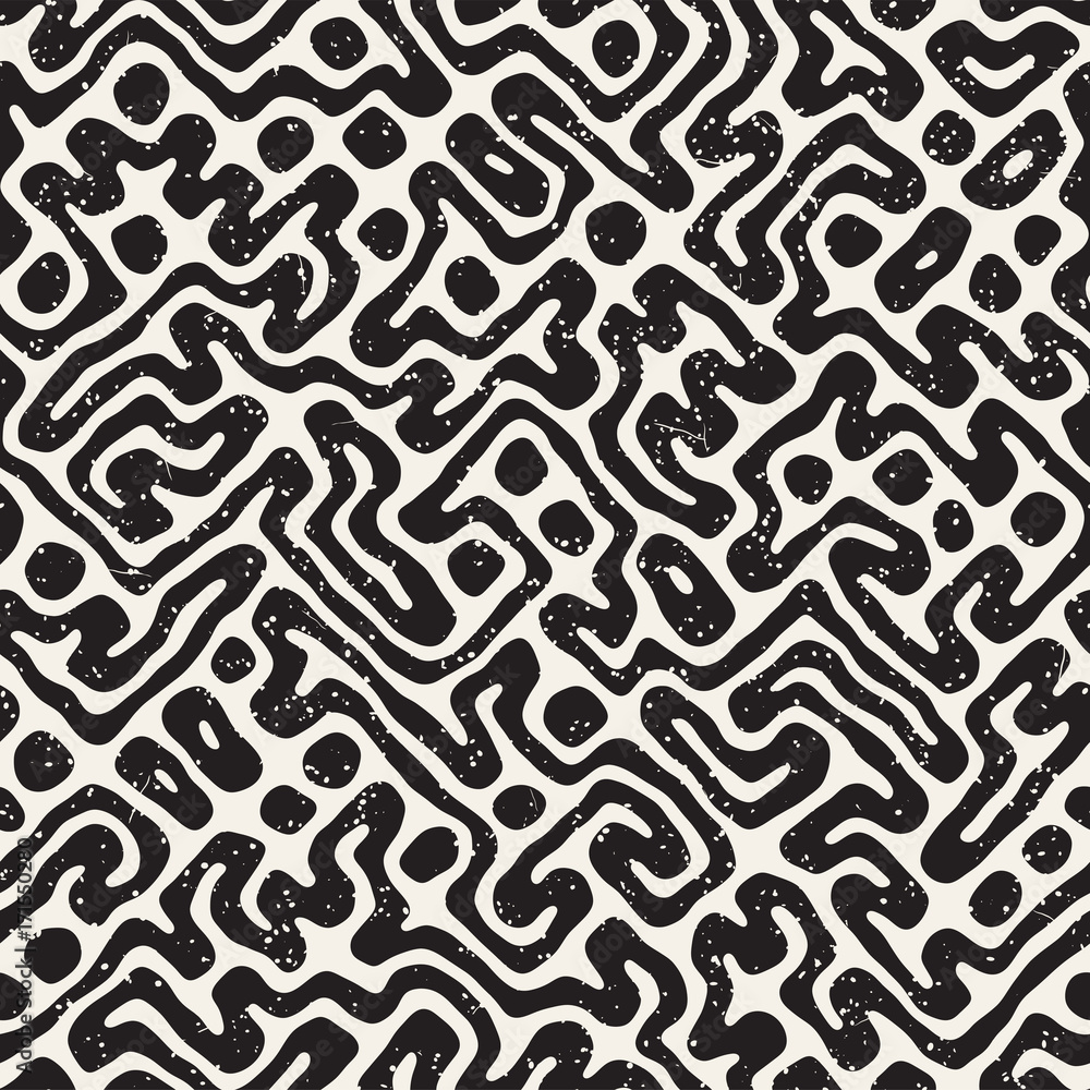 Seamless pattern with maze lines. Monochrome abstract background. Vector hand drawn labyrinth. Seamless pattern with maze lines. Monochrome abstract background. Vector hand drawn labyrinth.