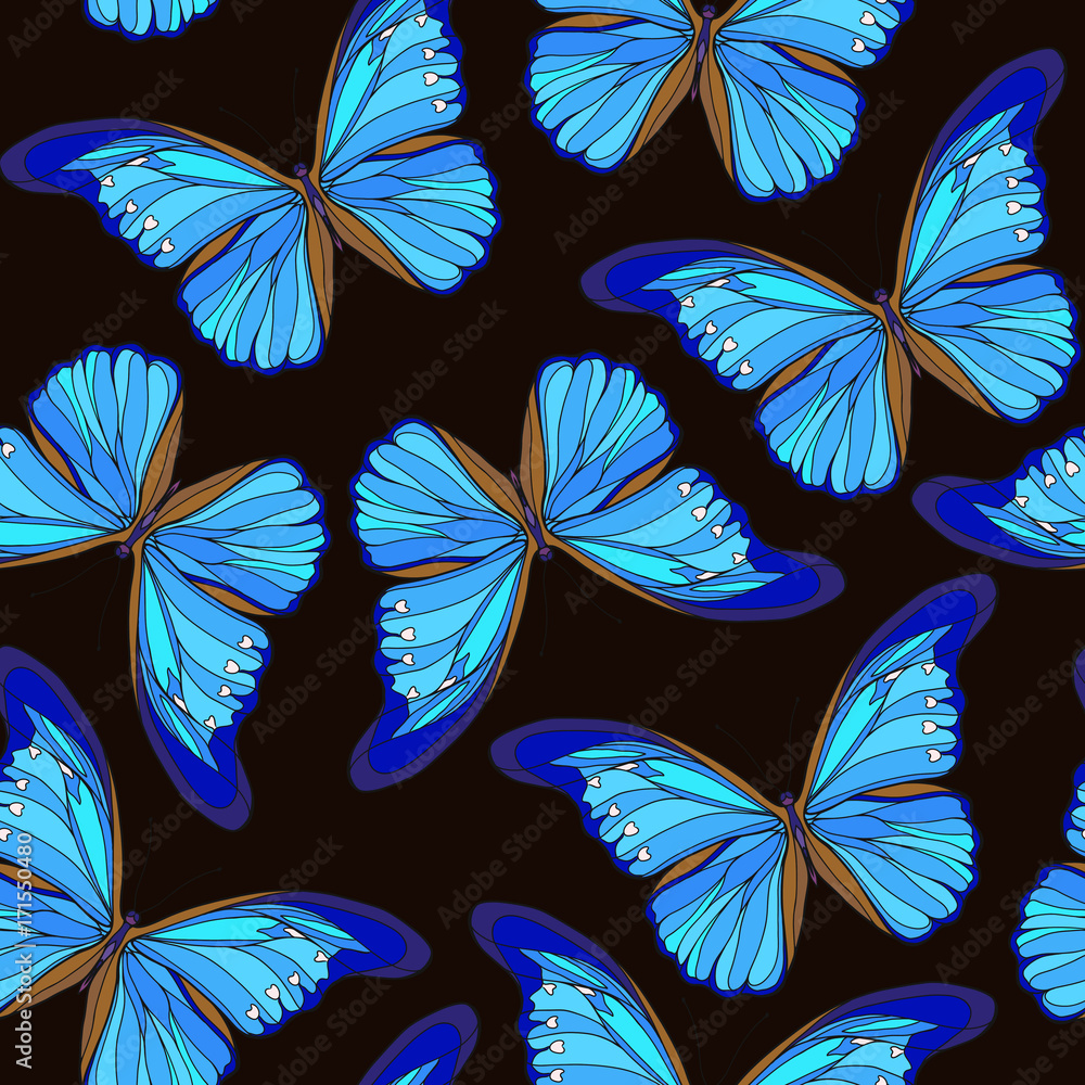 Obraz premium Butterflies. Colorful seamless pattern, background.