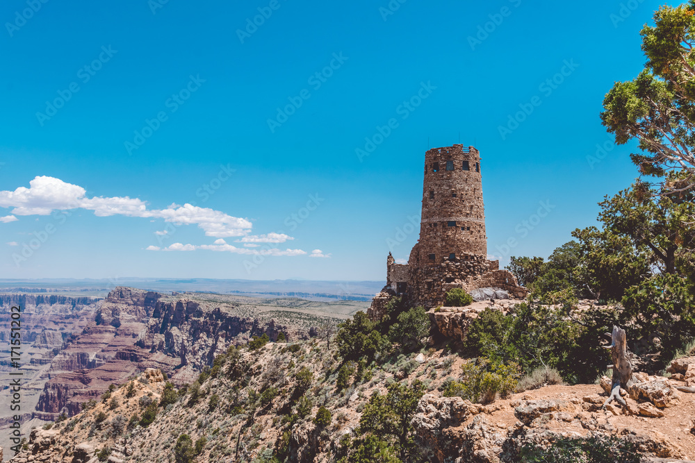 Watch tower, desert view. Grand Canyon Landmark, Arizona