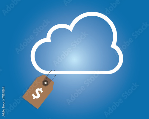 cloud service pricing dollar price tag money symbol online technology