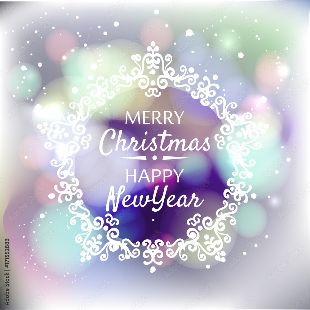 merry Christmas and happy new year. Background with snow and snowflakes. 2018 new year illustration. Vector illustration merry Christmas and happy new year. Background with snow and snowflakes. 2018 new year illustration. Vector illustration