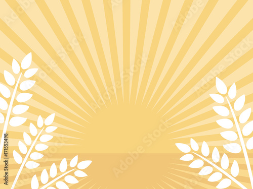 Wheat field background vector illustration.
