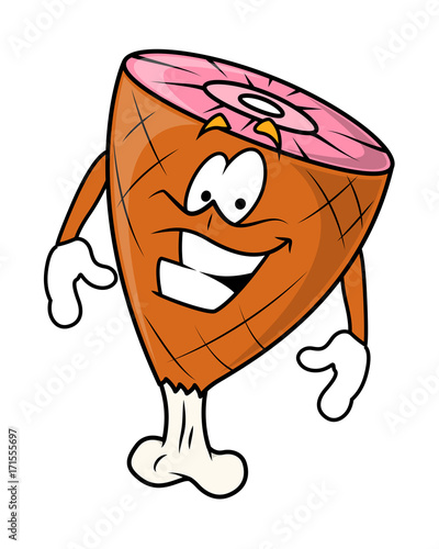 Cartoon Cheerful Face - Gammon Meat Vector