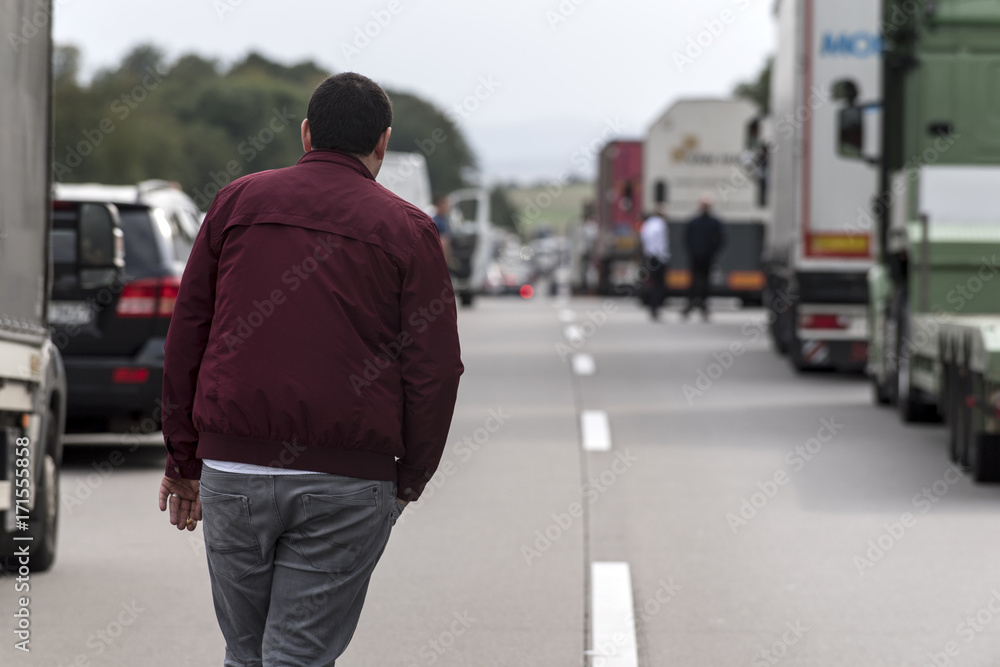 Stau auf eine deutschen Autobahn Stau auf eine deutschen Autobahn