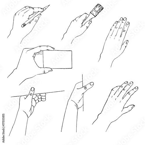 vector set of hands