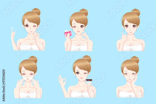 woman with skin care