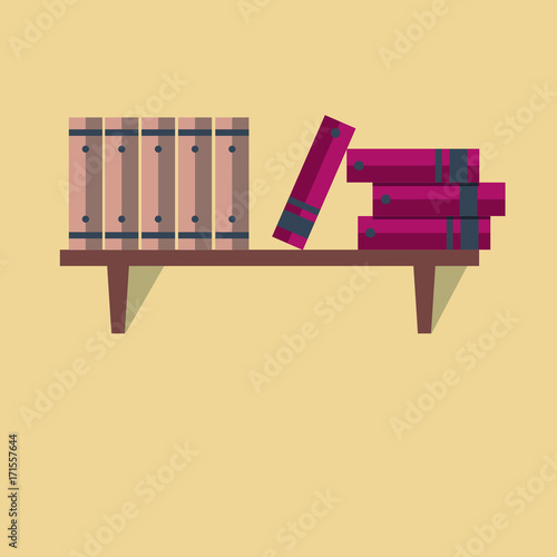 Regalbrett mit Büchern flat icon