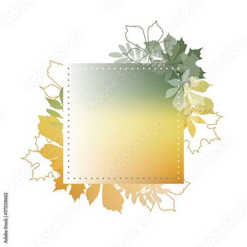 Autumn banner. Fallen leaves of maple, chestnut and rowan.