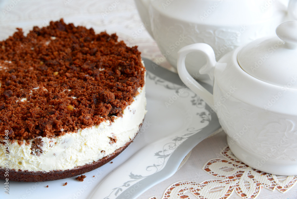 Homemade cake made from sour cream Homemade cake made from sour cream