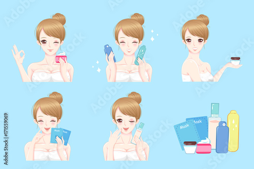 woman with skin care