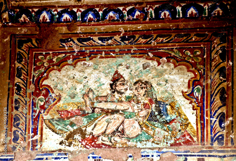 Fresque éducative sur un mur de Rajgarh - Inde