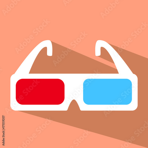 3d Brille Flat Icon