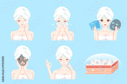 woman with skin care