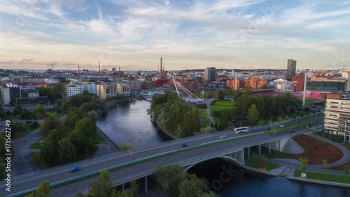 Tampere city aerial view