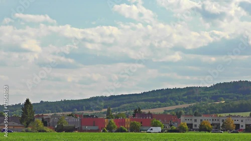 Wallpaper Mural Natural landscape of summer field and low old mountain, time lapse speed 10x  Torontodigital.ca