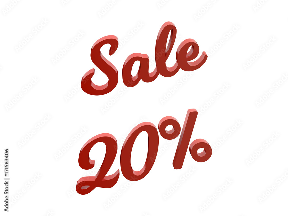 Sale 20 Percents Discount Calligraphic 3D Rendered Red Color Text Illustration, Isolated On White Background
Sale 20 Percents Discount Calligraphic 3D Rendered Red Color Text Illustration, Isolated On White Background