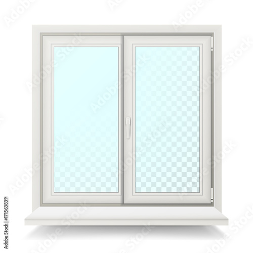 Plastic Window Vector. Home Window Design Concept. Isolated On White Background Illustration