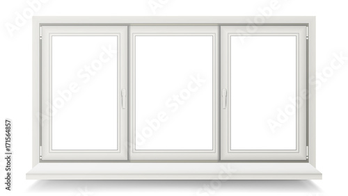 Closed Plastic Window Vector. Isolated On White Illustration