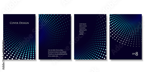 Set of Geometric Backgrounds in Blue Tones. Modern Vector Illustration without Transparency.
