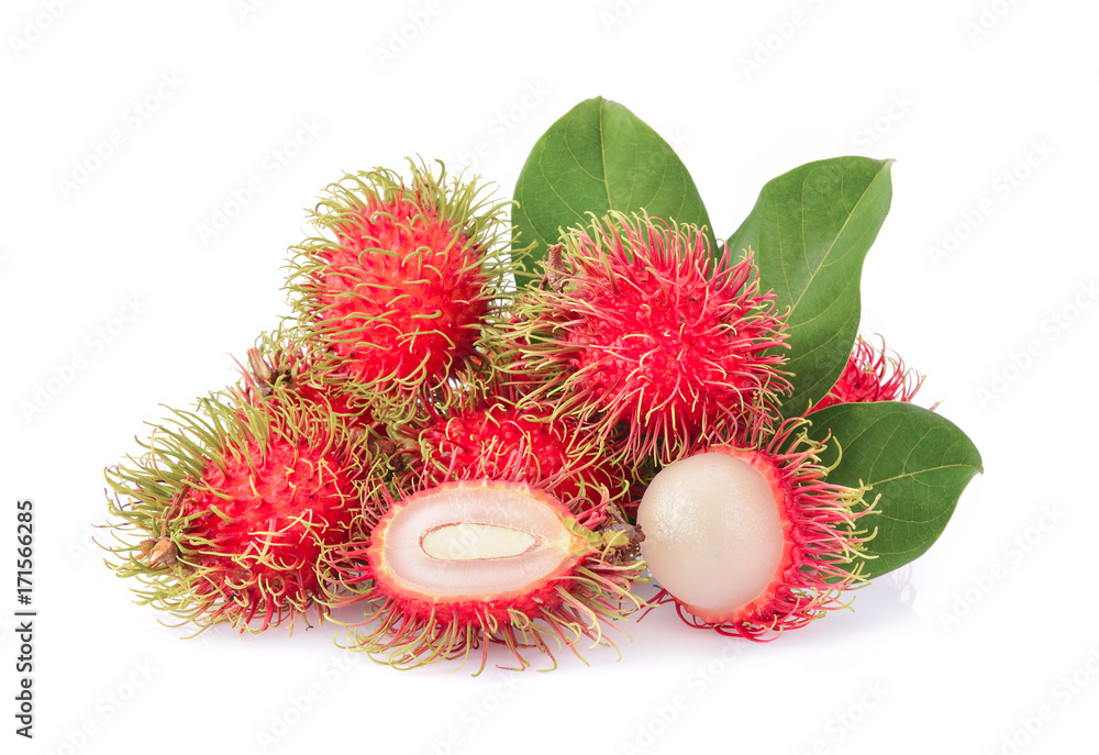 rambutan isolated on the white background rambutan isolated on the white background
