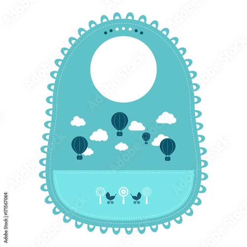 Baby Bib For Eating Food Isolated On A White Background. Vector Illustration. Products For Children