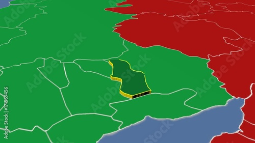 Torfaen - United Kingdom Wales, region extruded. Solids photo