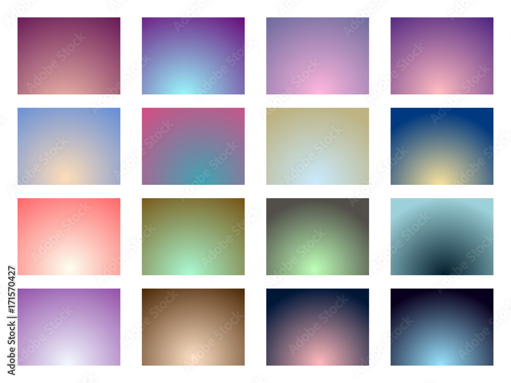 Fototapeta premium Set of gradient backgrounds. Soft color. Vector illustration
