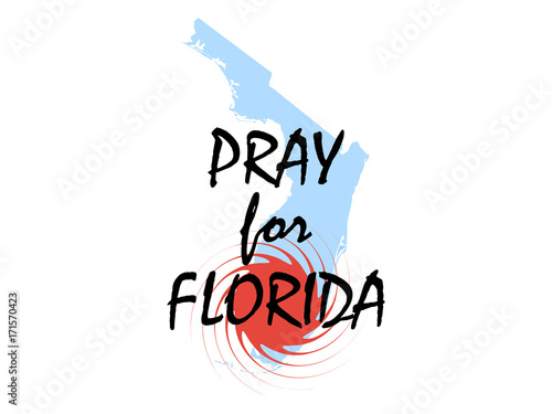 Pray for Florida. Hurricane Irma, natural disaster. Vector illustration