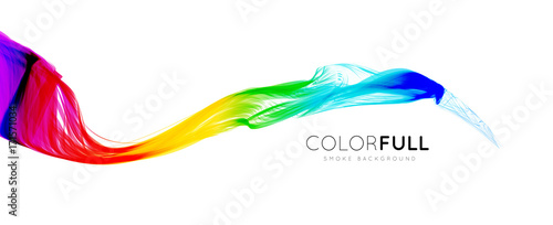 Colorful gradient wave of rainbow color on a white background