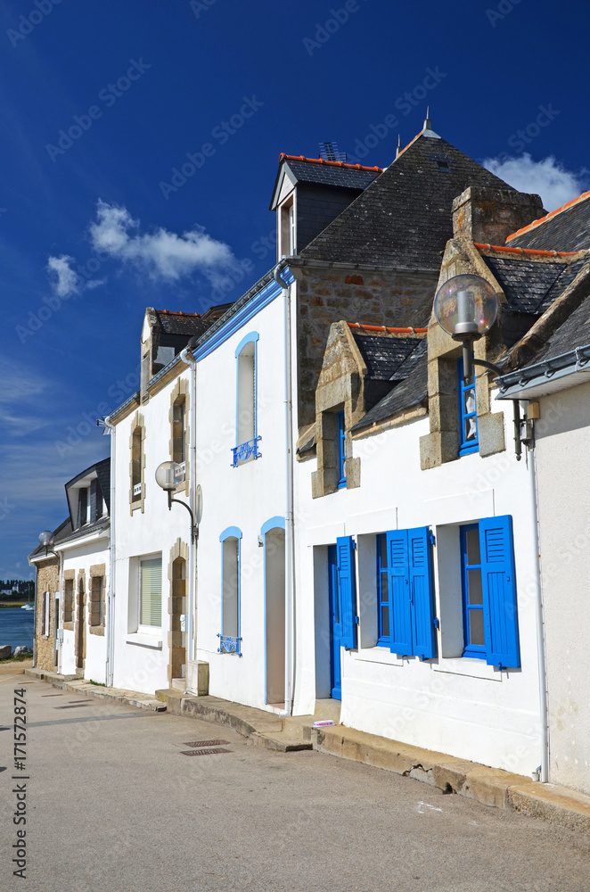 Typical granite houses in Brittany