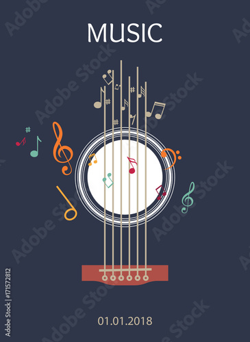 Vector Template, Music Party, Music Festival, Music Sound, Music Poster, Modern Design. Music Cover Template Design.