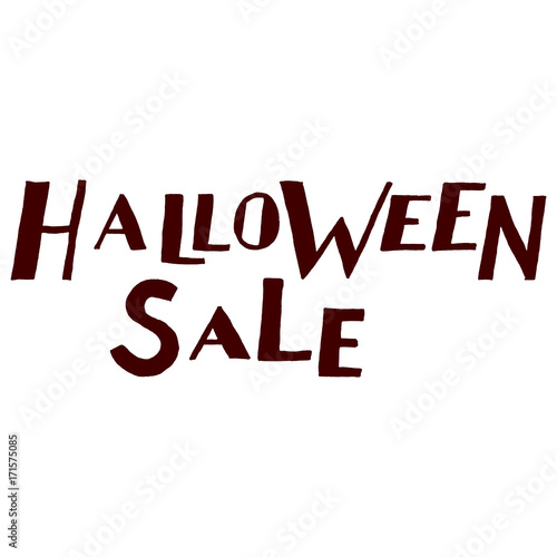 Hand Drawn Halloween Set. Lettering. Halloween sale.