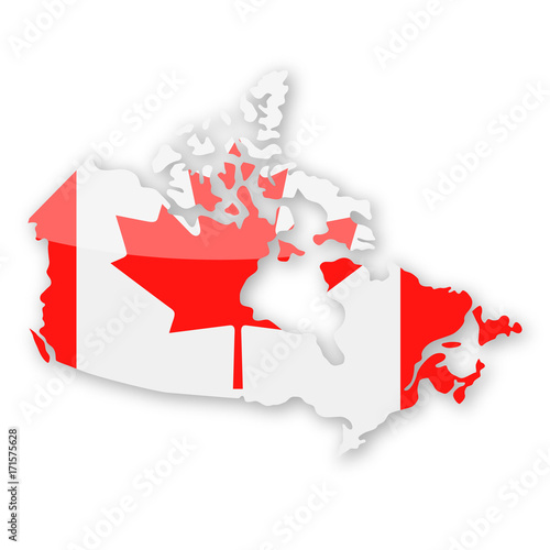 Canada Flag Country Contour Vector Icon