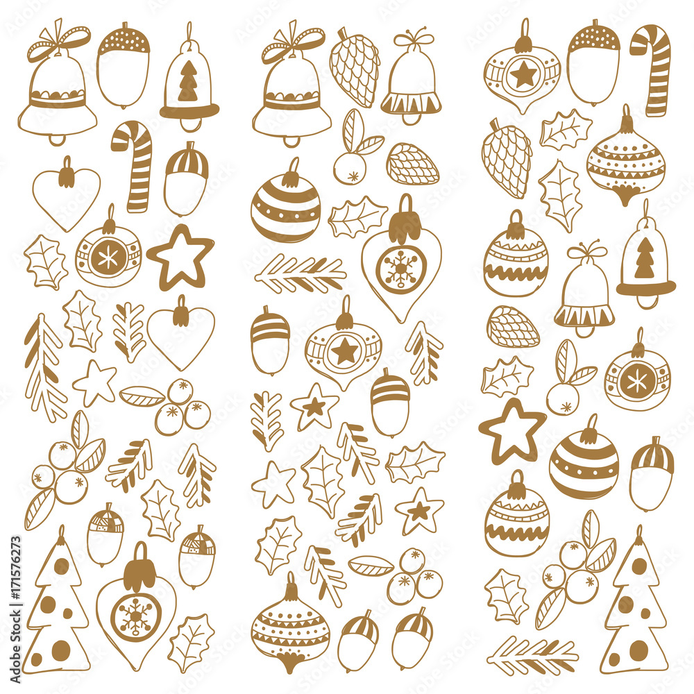 Gold Christmas pattern Frame wth christmas elements, balls, decoration Merry Christmas and Happy New year Holly jolly Holiday celebration Gold Christmas pattern Frame wth christmas elements, balls, decoration Merry Christmas and Happy New year Holly jolly Holiday celebration