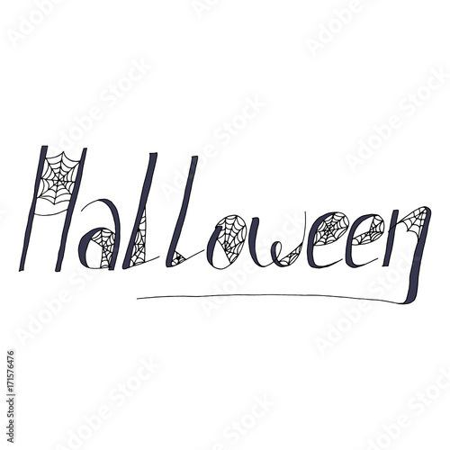 Hand Drawn Halloween Set. Lettering.