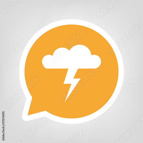 Gelbe Sprechblase - Gewitterwolke