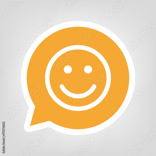 Gelbe Sprechblase - Smiley