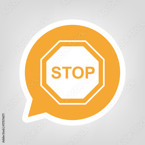 Gelbe Sprechblase - Stoppschild