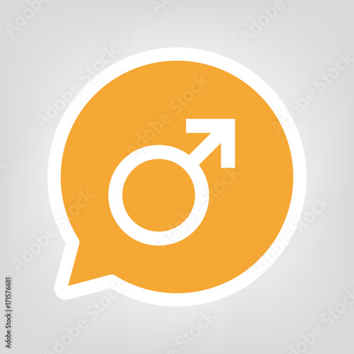 Gelbe Sprechblase - Mann-Symbol