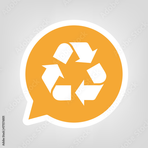 Gelbe Sprechblase - Recycling-Symbol