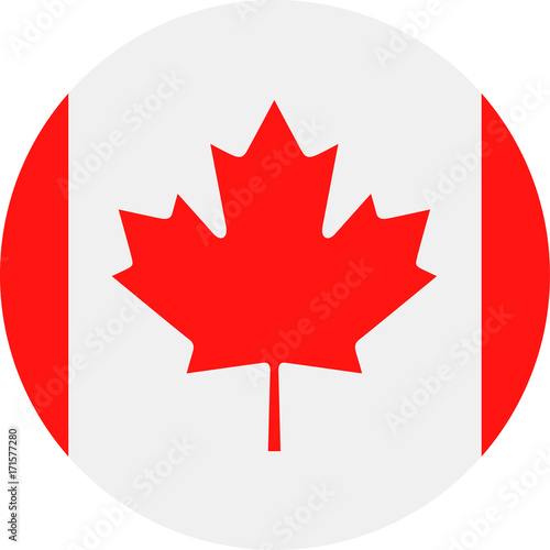 Canada Flag Vector Round Flat Icon